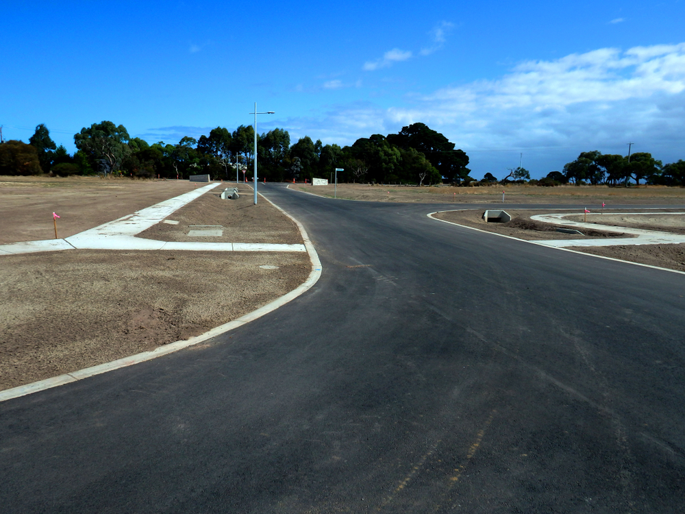 Streets,ready,in,new,estate,development,,site,of,growth,area