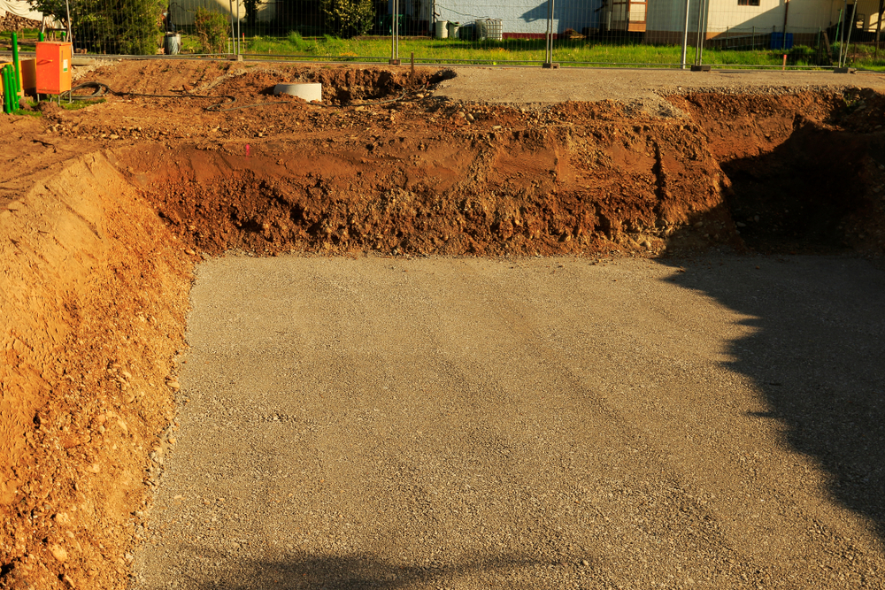 Building,pit,single Family,house.,excavation,pit,with,gravel,pad,for